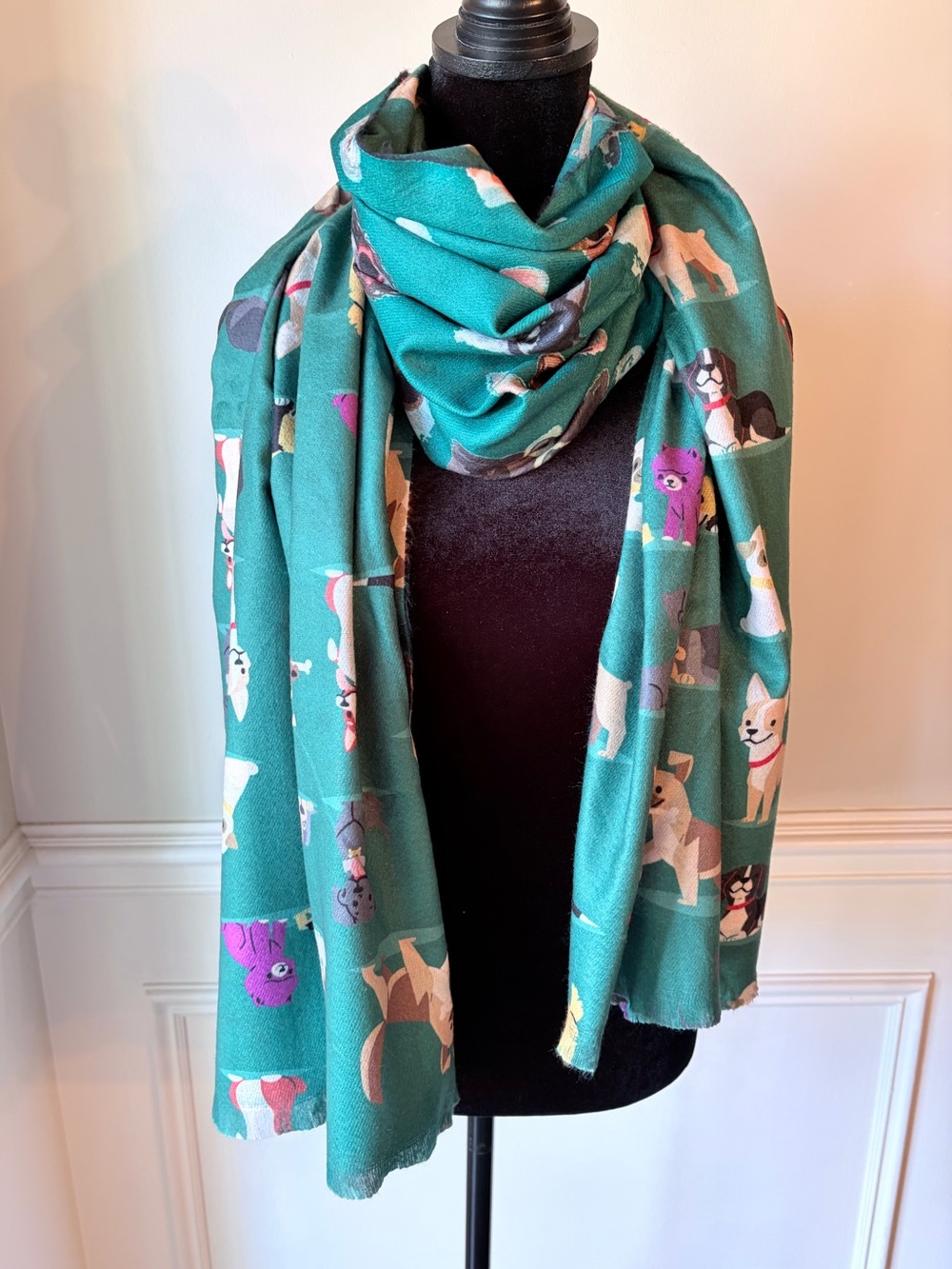 Accessorized Dogs Wool Blend Reversible Scarf